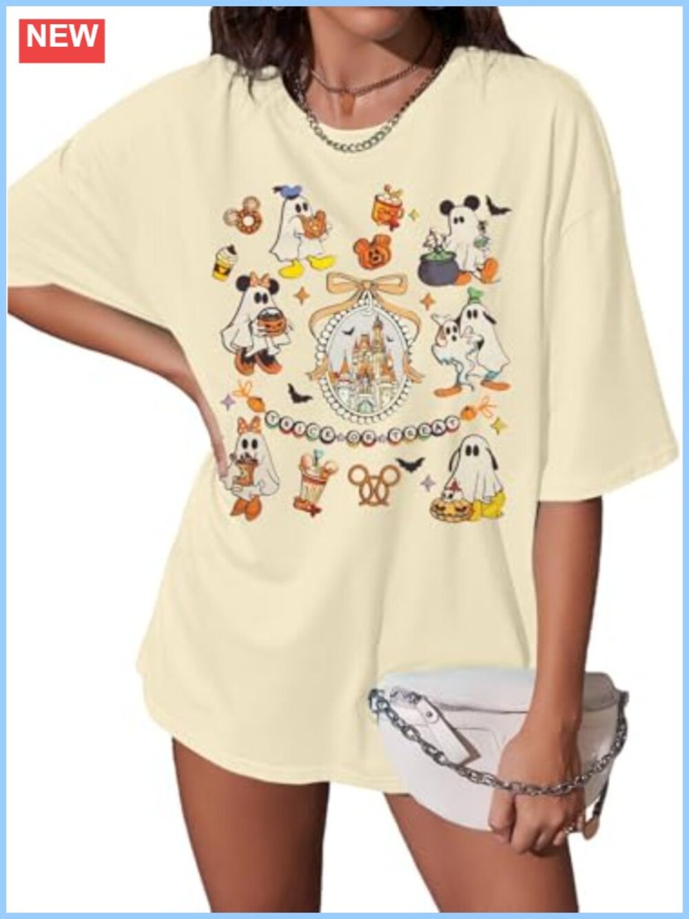 Women's Halloween Graphic T-Shirt Oversized Short Sleeve Crew Neck Tee